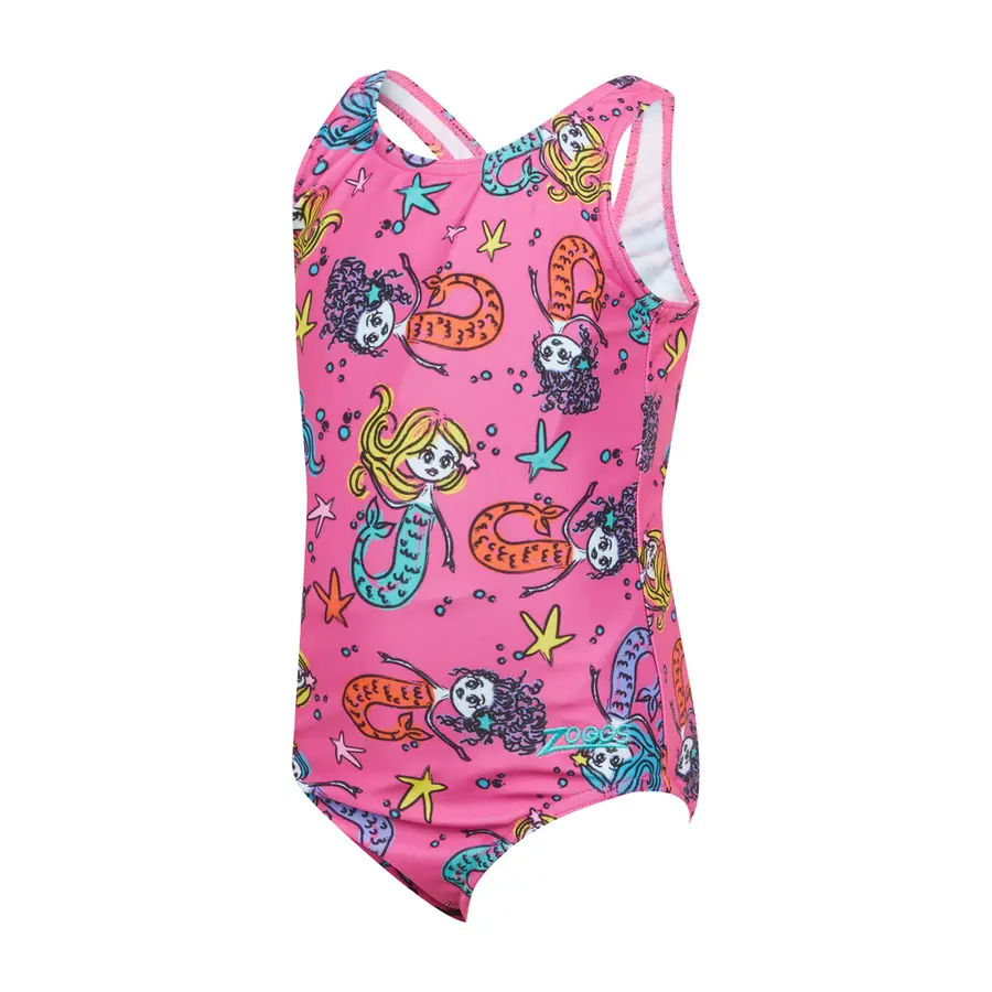 Merry Maiden Scoopback Baddräkt 92cm Zoggs | Rosa/Flerfärgad | Ecolast 