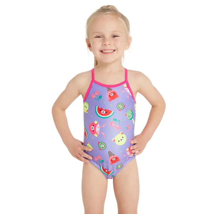 Teddy Fruits Tex Back Baddräkt 92cm Zoggs | Lila/Flerfärgad| Ecolast 
