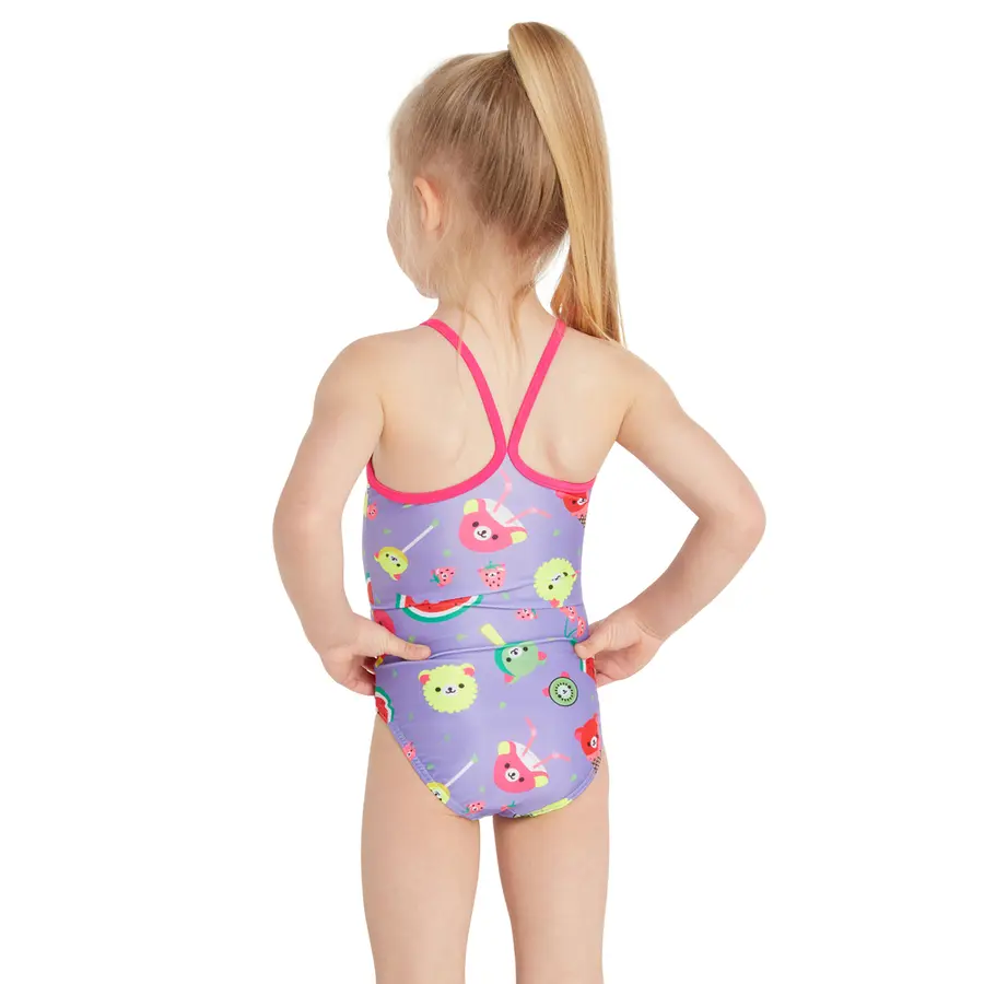 Teddy Fruits Tex Back Baddräkt 92cm Zoggs | Lila/Flerfärgad| Ecolast 