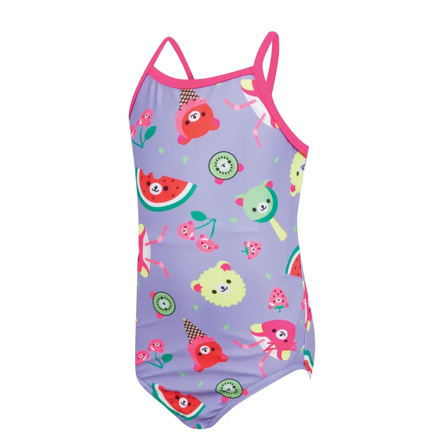 Teddy Fruits Tex Back Baddräkt 92cm Zoggs | Lila/Flerfärgad| Ecolast 