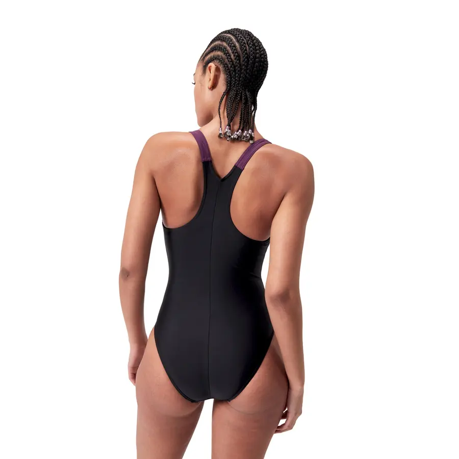 Hyperboom Splice Racerback  Baddräkt 36 Speedo | Svart/Lilla | EnduraFlex 