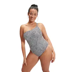 Asymmetric Printed Shaping Baddr&#228;kt 48 Speedo | Svart/vit | ECO BodyFit Rec