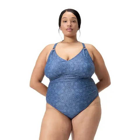 V Neck Shaping Plus Size Baddr&#228;kt Speedo | Bl&#229; | BodyFit Rec