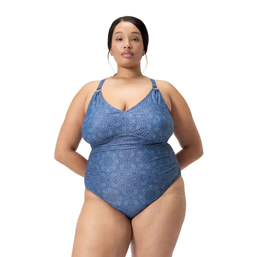 V Neck Shaping Plus Size Baddräkt 46 Speedo | Blå | BodyFit Rec 