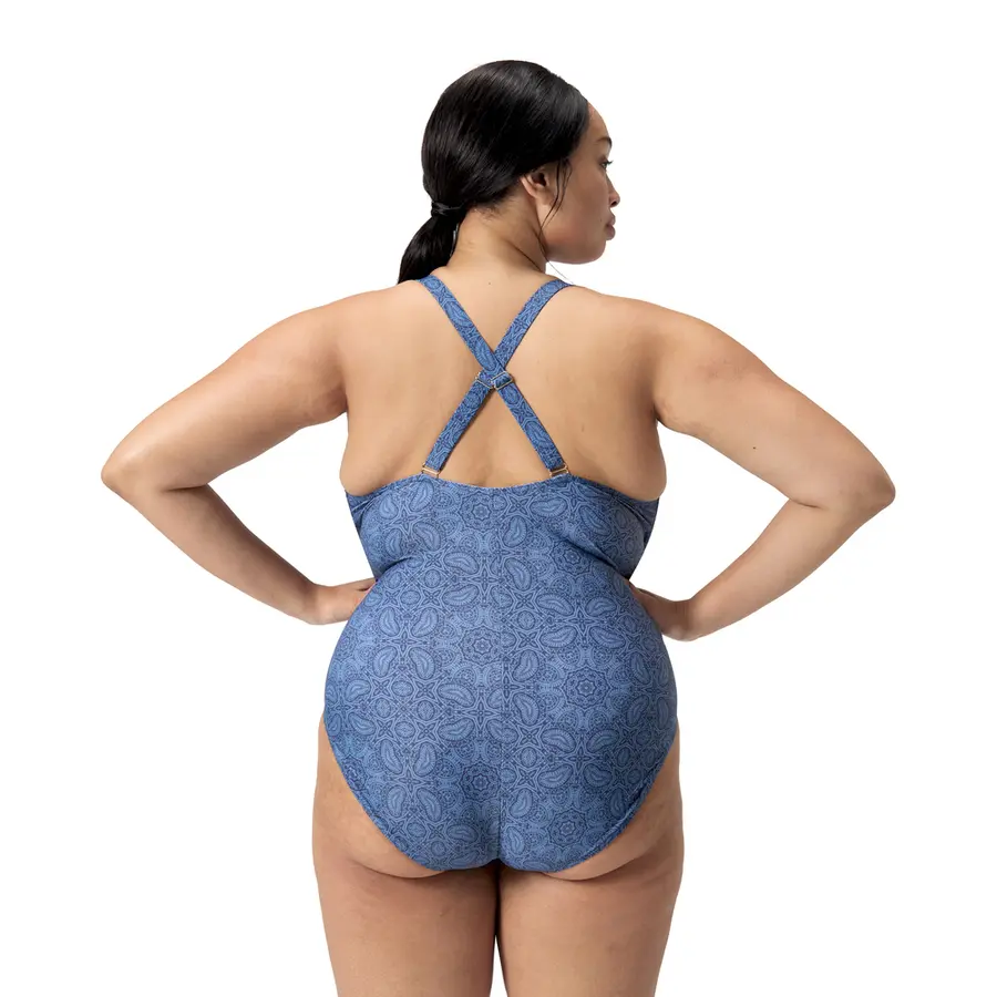 V Neck Shaping Plus Size Baddräkt 46 Speedo | Blå | BodyFit Rec 