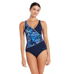 Sapphire Wrap Front Baddr&#228;kt EU38 Zoggs | Bl&#229;/Flerf&#228;rgad | Ecolast +