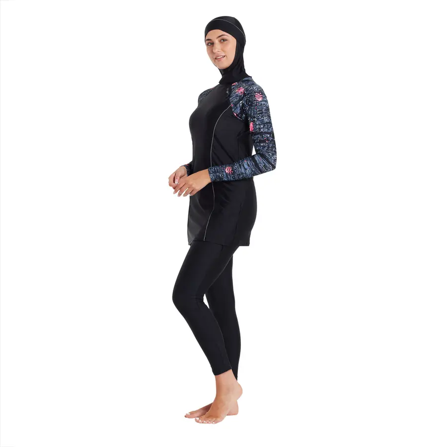 Dusk Modesty Suit Side Cut Burkini 42 Zoggs | Svart/Flerfärgad | Elastomax 