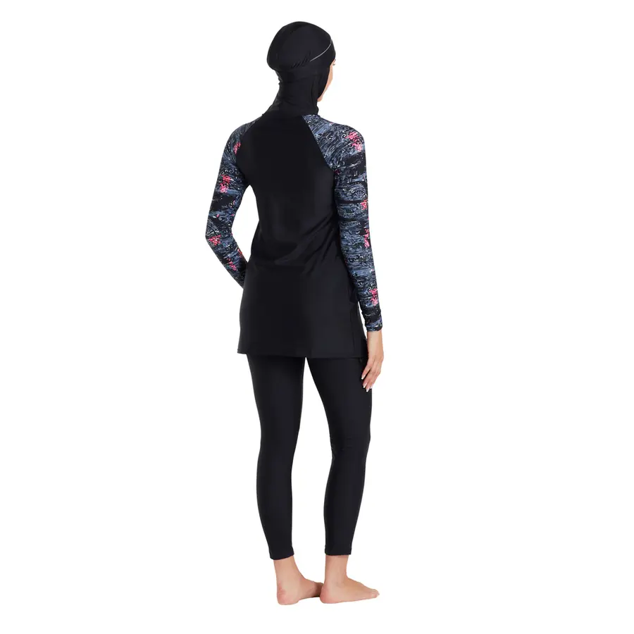 Dusk Modesty Suit Side Cut Burkini 42 Zoggs | Svart/Flerfärgad | Elastomax 