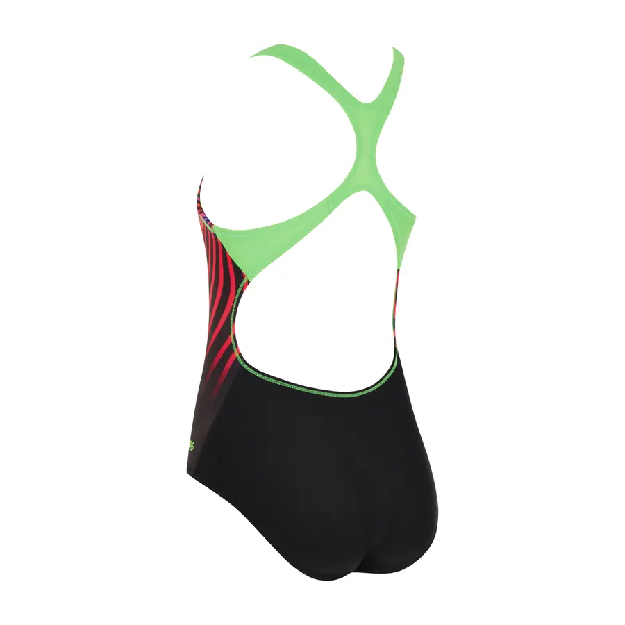 Neon Vibe Rowleeback Baddräkt jr 116cm Zoggs | Svart/Flerfärgad | Ecolast 