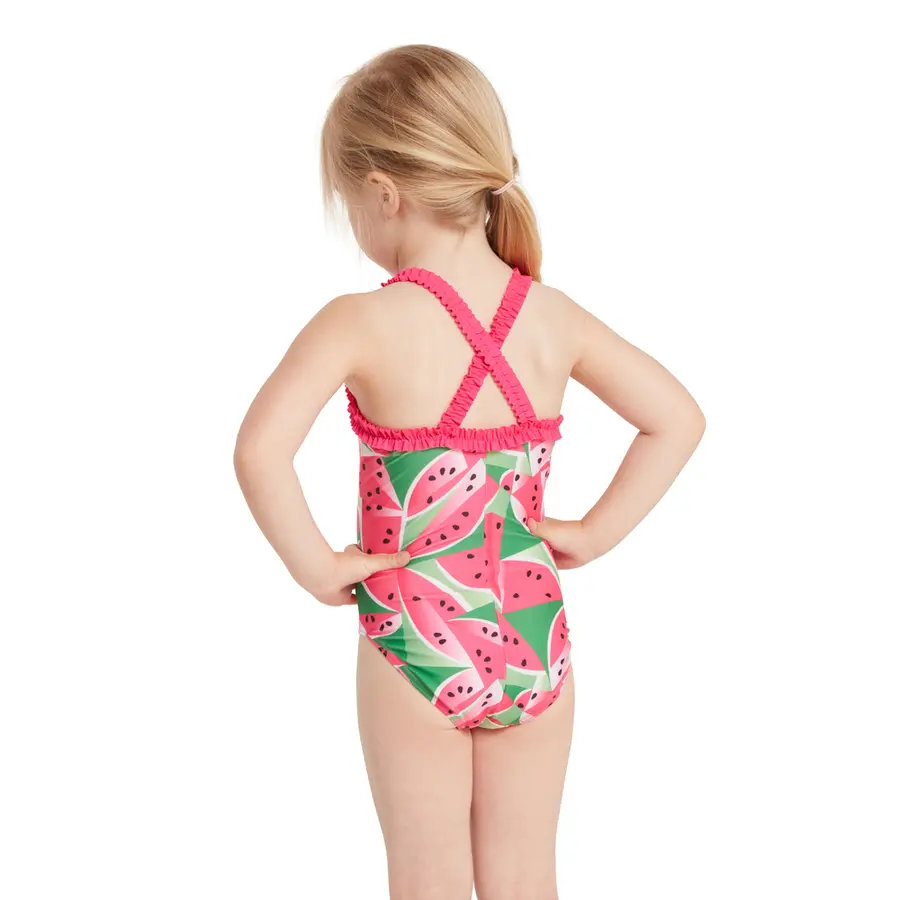 Watermelon Ruffle Crossback 104cm Zoggs | Rosa/Grön | Ecolast 