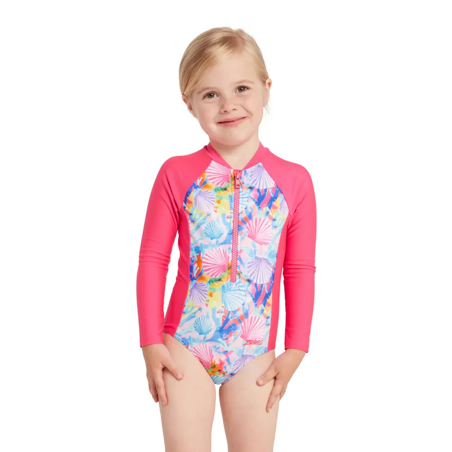 Crazy Clams Paddle Suit Baddräkt 92cm Zoggs | Rosa/Flerfärgad | Ecolast 