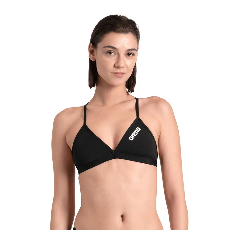 Solid Tie Back Bikini Topp 32 Arena | Svart | MaxLife ECO 