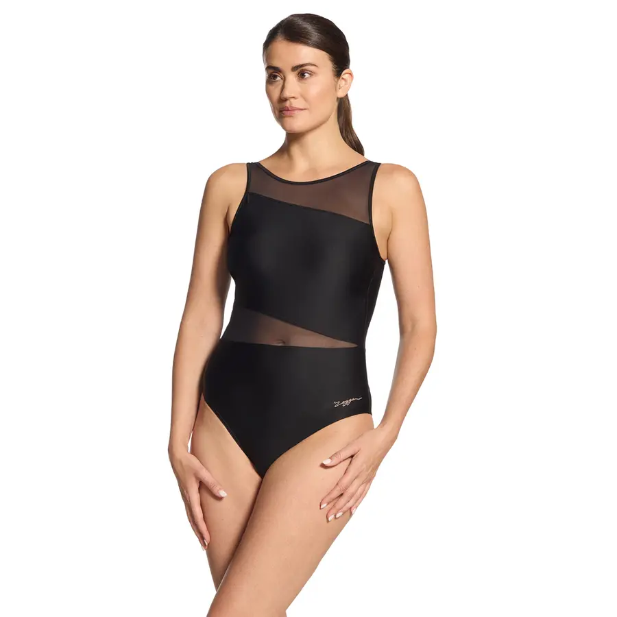 Rustique Mesh V back Baddräkt EU36 Zoggs | Svart | Ecolast 