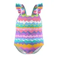 Print Frill Thinstrap Baddräkt jr Speedo | Flerfärgad | EnduraSoft