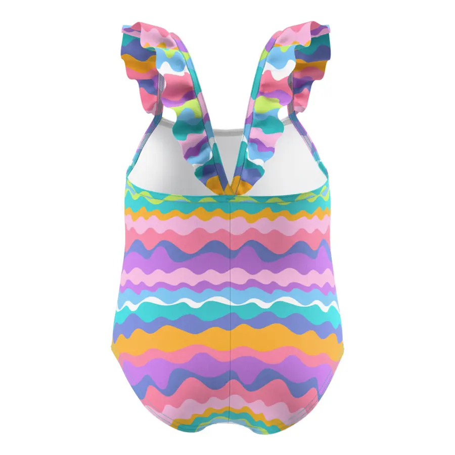 Print Frill Thinstrap Baddräkt jr 98 Speedo | Flerfärgad | EnduraSoft 