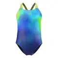 Print Powerback Baddräkt jr Speedo | Blå/Grønn | Endurance+