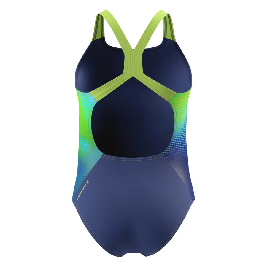 Print Powerback Baddräkt jr 140 Speedo | Blå/Grønn | Endurance+ 