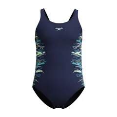 Placement Muscleback Baddräkt jr 116 Speedo | Marinblå/Grön | Enduraflex