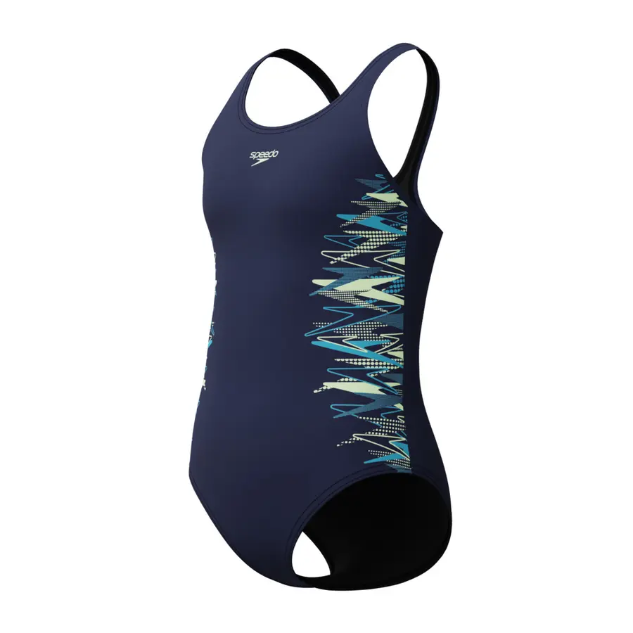 Placement Muscleback Baddräkt jr 116 Speedo | Marinblå/Grön | Enduraflex 