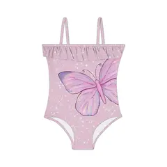 Peri Baddräkt 92-98cm Slipstop | Rosa| Foil print