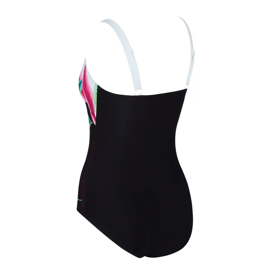 Plantopia Adj. Classicback Baddräkt 34 Zoggs | Svart/Flerfärgad | Ecolast 