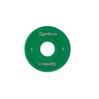 Gymleco Bumper Plates - viktskiva H&#229;l: 50mm | Gr&#246;n | 1 kg