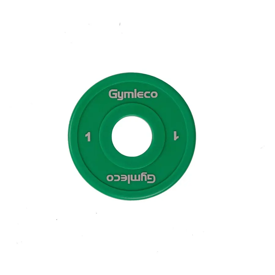 Gymleco Bumper Plates - viktskiva Hål: 50mm | Grön | 1 kg 