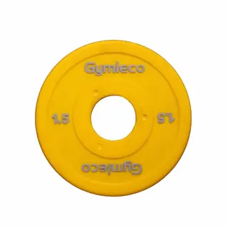Gymleco Bumper Plates - viktskiva H&#229;l: 50mm | Gul | 1,5 kg
