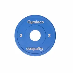 Gymleco Bumper Plates - viktskiva H&#229;l: 50mm | Bl&#229; | 2 kg