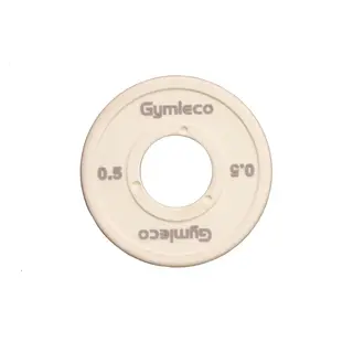 Gymleco Bumper Plates - viktskiva H&#229;l: 50mm | Vit | 0,5 kg