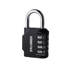 Hänglås Klubben med kod Svart kodlås – 4-siffrig kombination