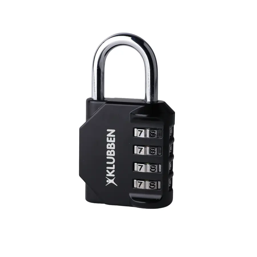 Hänglås Klubben med kod Svart kodlås – 4-siffrig kombination 