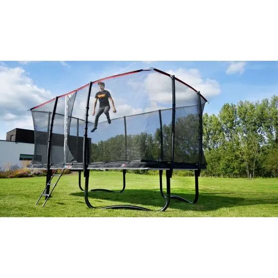 EXIT PeakPro trampoline cm svart 305 x 518 cm | Med säkerhetsnät 