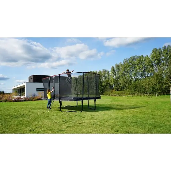 EXIT PeakPro trampoline cm svart 305 x 518 cm | Med säkerhetsnät 