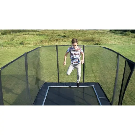 EXIT PeakPro trampoline cm svart 305 x 518 cm | Med säkerhetsnät 
