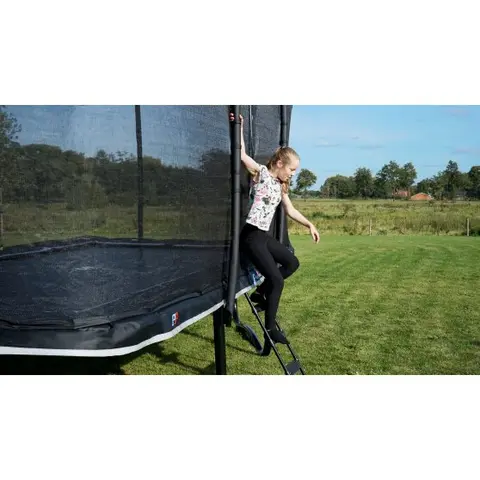 EXIT PeakPro trampoline cm svart 305 x 518 cm | Med säkerhetsnät