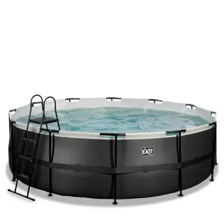 EXIT pool Black Leather 450 cm Med Filterpump – Grå