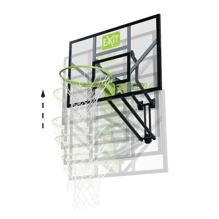 Basketkorg EXIT Galaxy väggmonterad Komplett set | justerbar korg och platta 