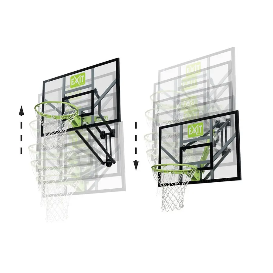 Basketkorg EXIT Galaxy väggmonterad Komplett set | justerbar korg och platta 