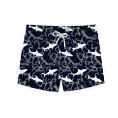 Big White Badeshorts Jr 92-98cm Slipstop | Svart/Hvit/Grå |