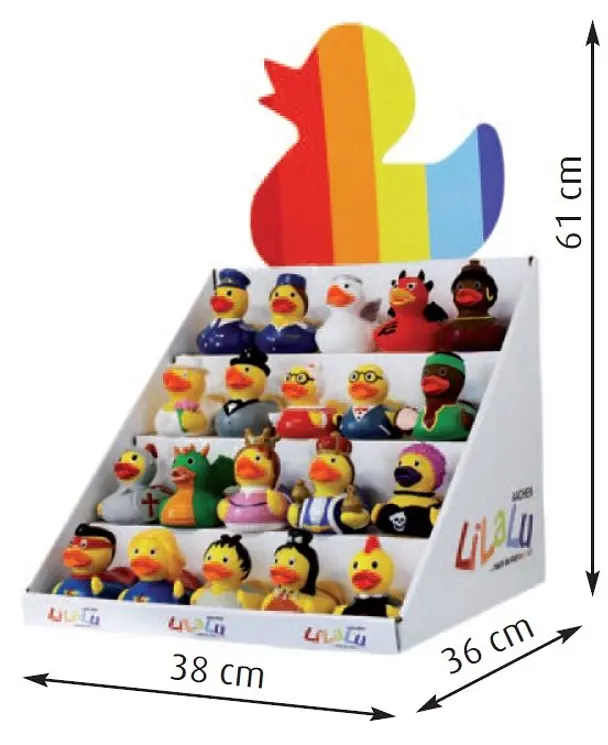Säljdisplay för 20 Badankor Endast displayen - 38x36x61 cm 