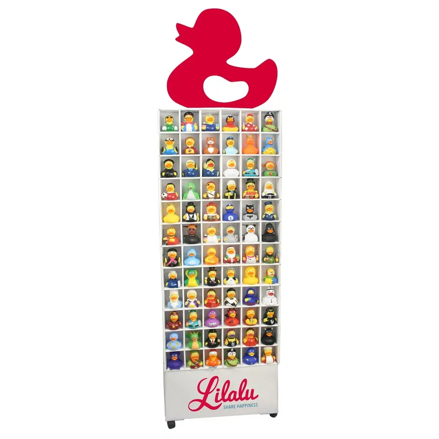 Säljdisplay för 72 Badankor - med hjul Endast displayen - 196x56x46cm 