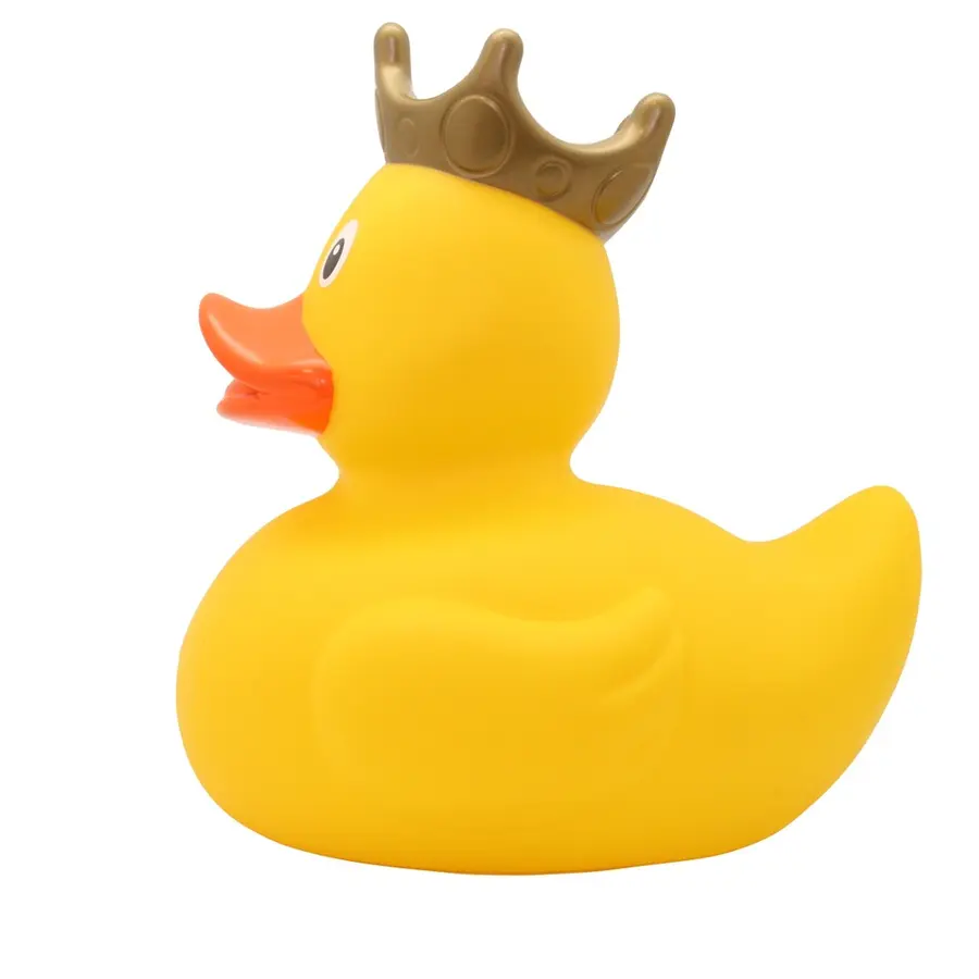 Badeand Stor | 23 cm | gul Ekstra stor badeand med krone 