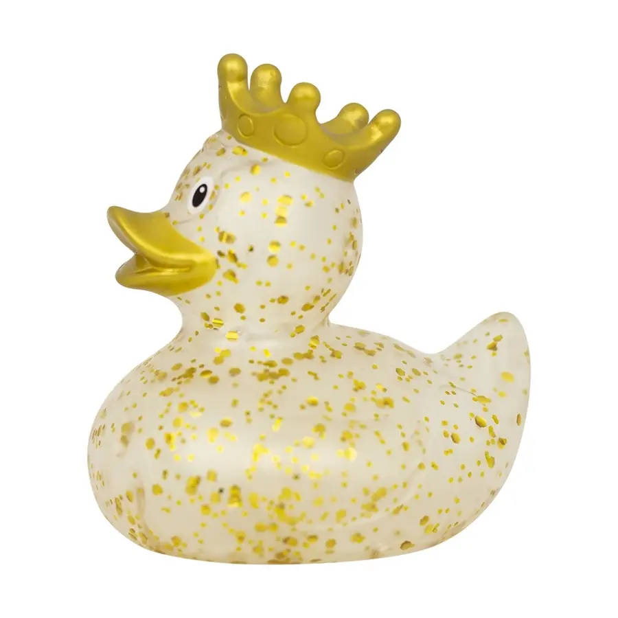 Badeand Glitter med krone | Gull 