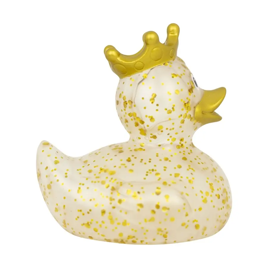 Badeand Glitter med krone | Gull 
