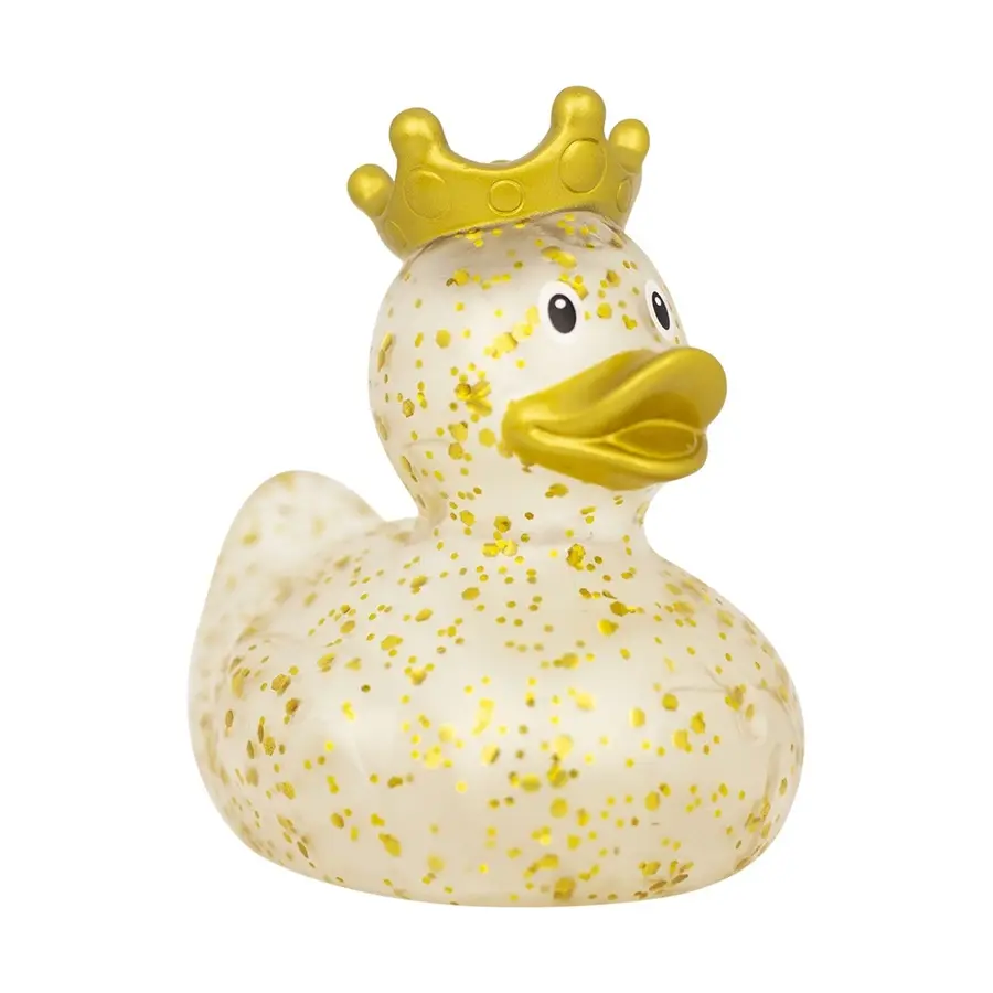 Badeand Glitter med krone | Gull 