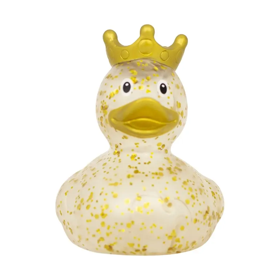 Badeand Glitter med krone | Gull 