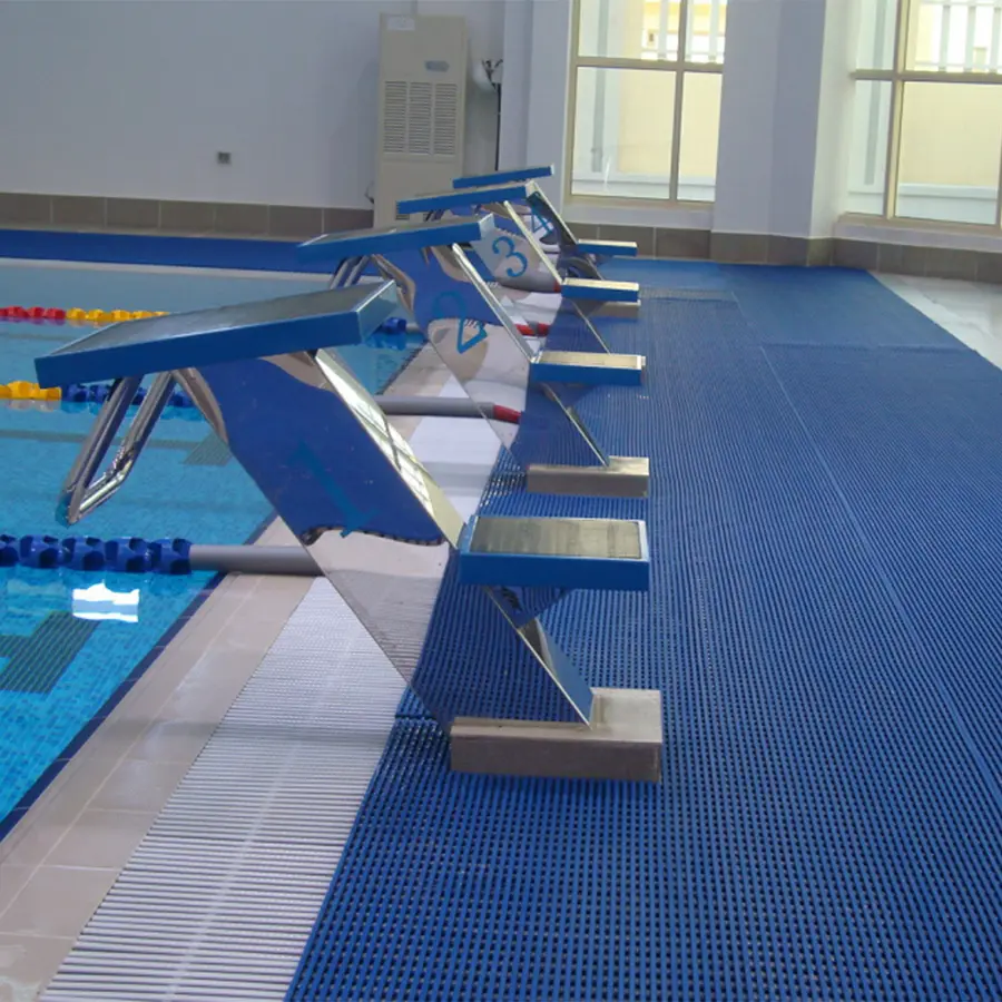 Heronrib - sklisikker matte 10x1m -Blå For våte arealer med barfottrafikk 
