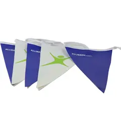 Ryggsimslina (vit-blå) Vändningsflaggor | 13 m