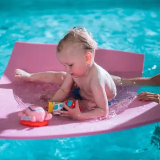 Baby Play Raft -100 x 75 x 1,5 cm - Rosa Aqualand tunn flytmatta - Rosa f&#228;rg